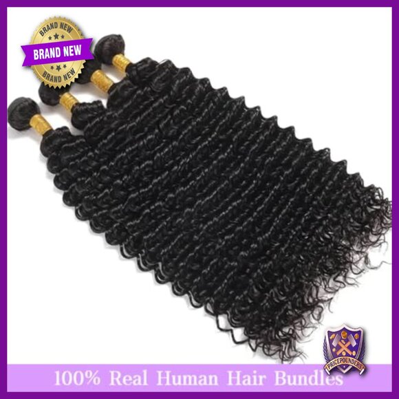 Deep Wave Human Hair Extensions 18-22 Inch Brazilian Virgin Hair 3 Bundles